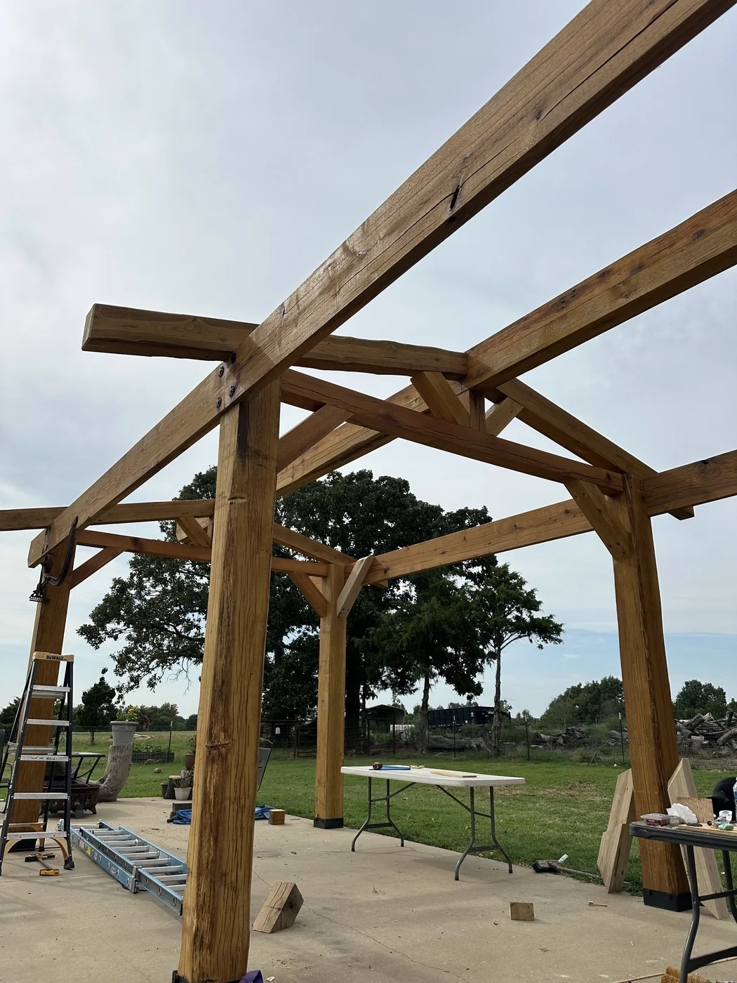 Timber-frame project built with milled material