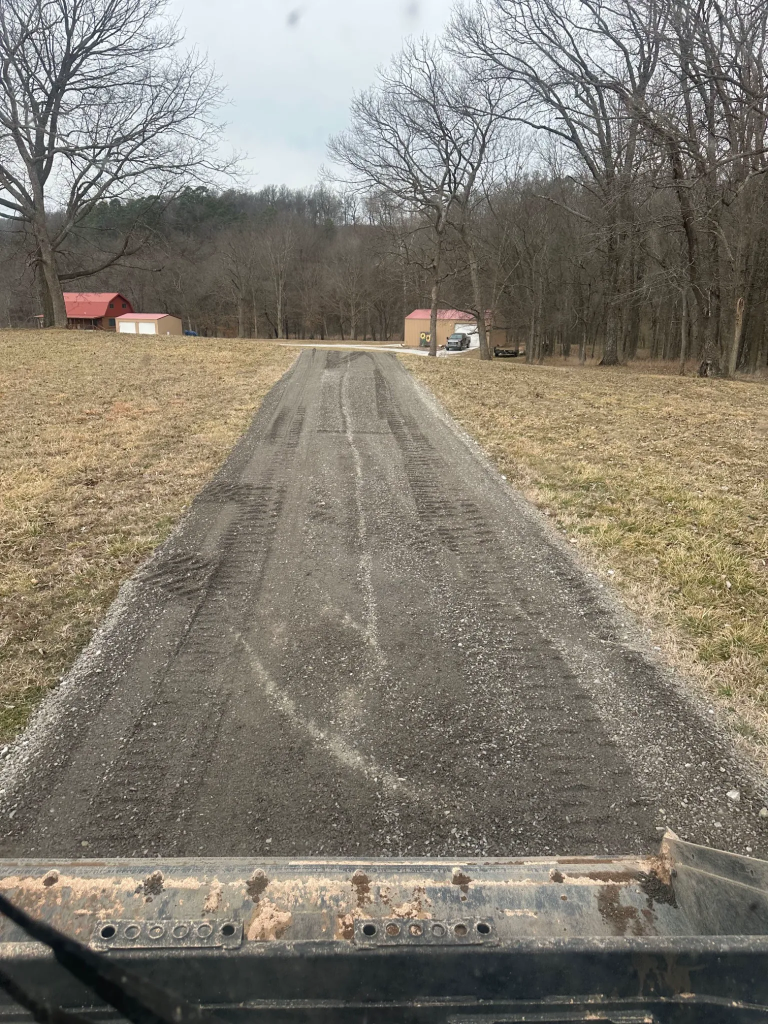 Finished gravel driveway