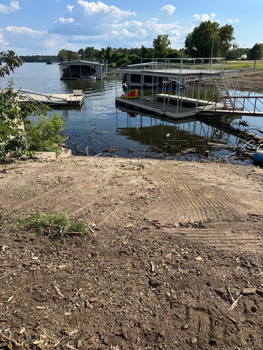 Grand Lake shoreline after cleanup